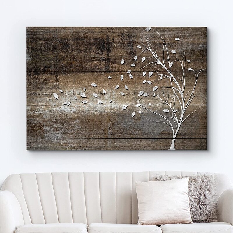 Leaves And Cubes - Acrylic Wall fashion Art Print, 12